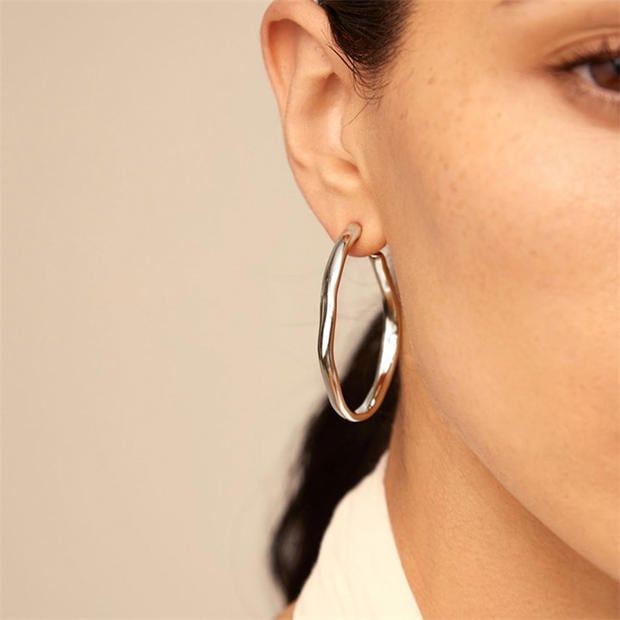 Silver - UNOde50 - UNOde50 Sterling Silver Hoop Earings