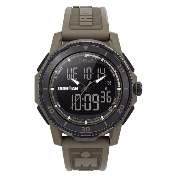 Digital/Tan - Timex - Men's Ironman Premium Digital Watch
